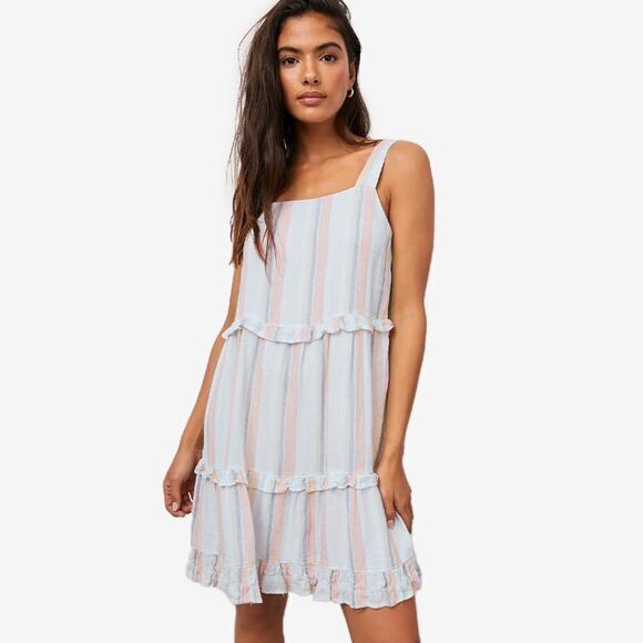 Rails Sandy Mini Dress Size S Linen Blend Soft Girl Coastal Beachy Resort Summer - Picture 3 of 4